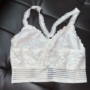 White Lace Crop Top.
